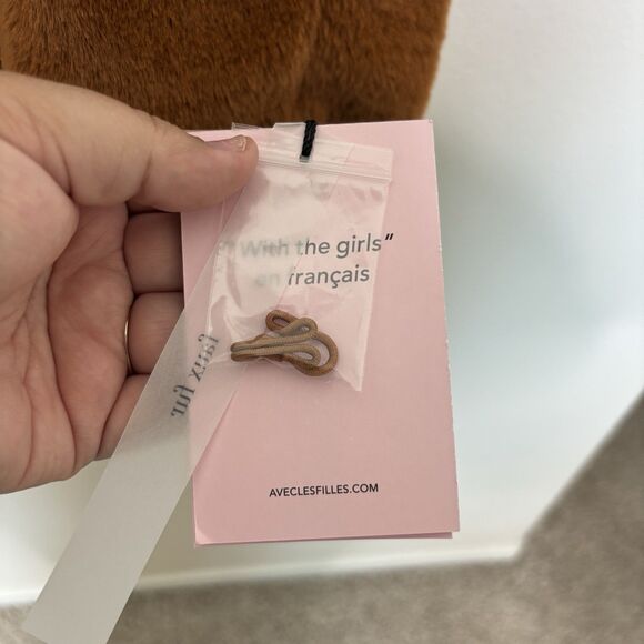 Avec Les Filles $199 Luxurious Notch Lapel Brown Faux Fur Coat Size Large NWT - Picture 3 of 13